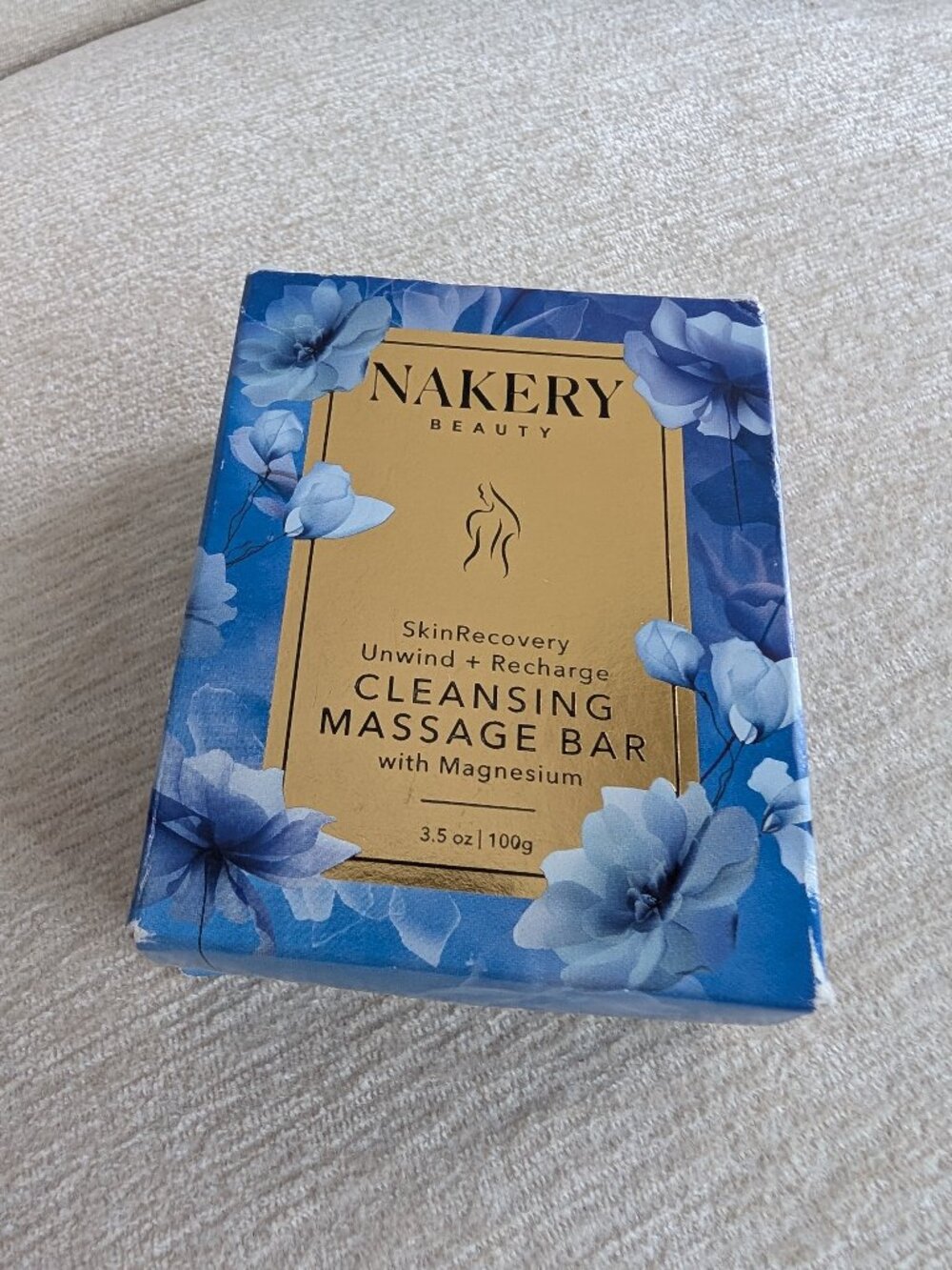 Nakery Beauty SkinRecovery Cleansing Massage Bar with Magnesium 3.5oz 100g